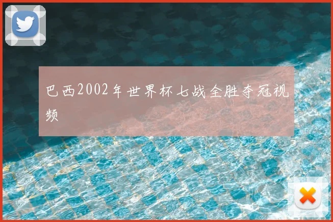 巴西2002年世界杯七战全胜夺冠视频